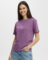 Solid Purple Cotton T-Shirt